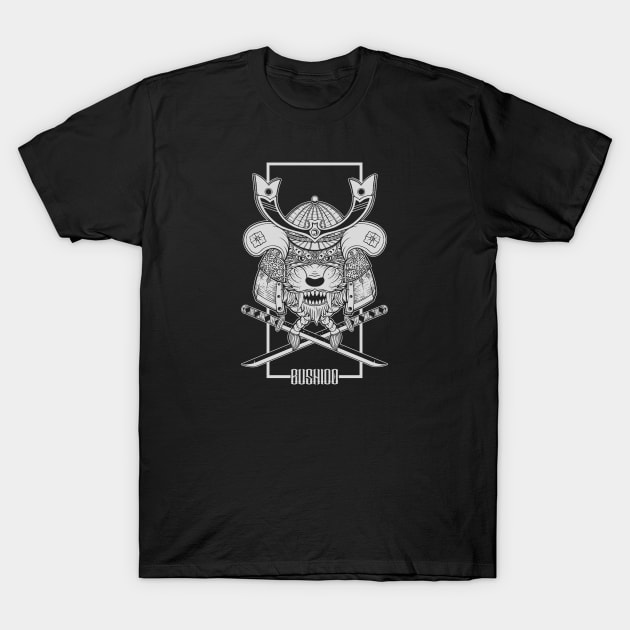 Tiger head bushido T-Shirt by DMD Art Studio